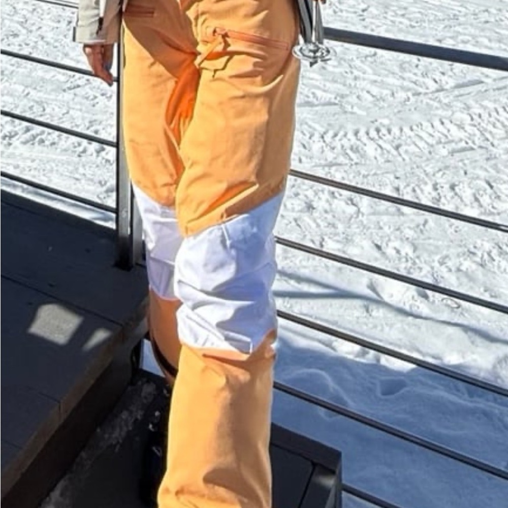 Orange and White Snow Pants